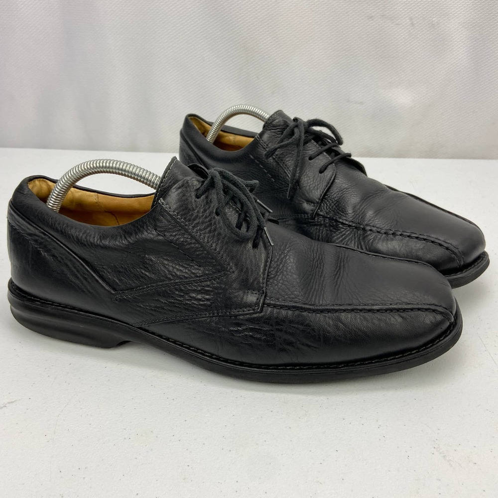 Florsheim Mens Oxfords Shoes Size 11.5 M Black Bicycle Toe Leather Lace Up